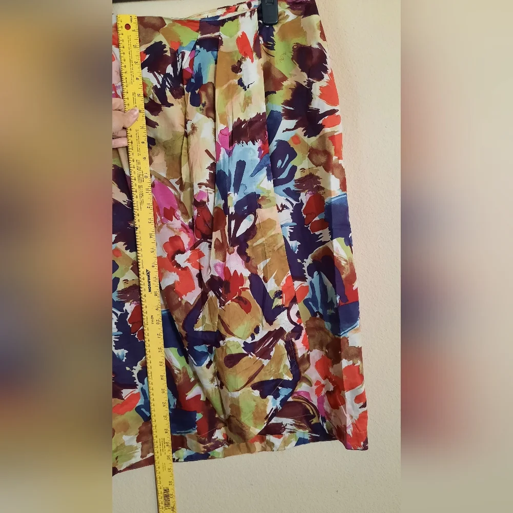 Joseph A Watercolor Pencil Skirt Floral Colorful Easter